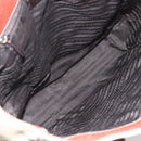 PRADA Tote Bag Canvas Beige Silver Auth 158525-11