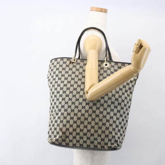 GUCCI GG Canvas Tote Bag Navy Gold 002 1097 3444 Auth 158526