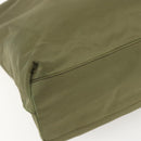 PRADA Tote Bag Nylon Khaki Silver Auth 158527-11