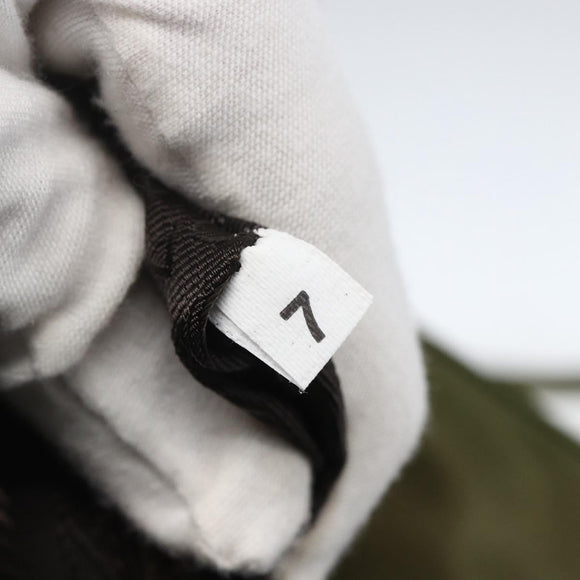 PRADA Tote Bag Nylon Khaki Silver Auth 158527