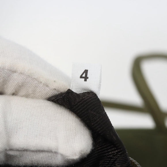 PRADA Tote Bag Nylon Khaki Silver Auth 158527