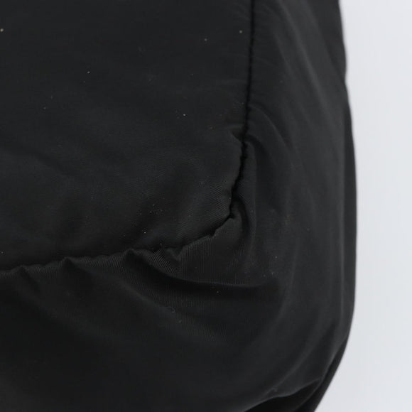 PRADA Tote Bag Nylon Black Silver Auth 158528