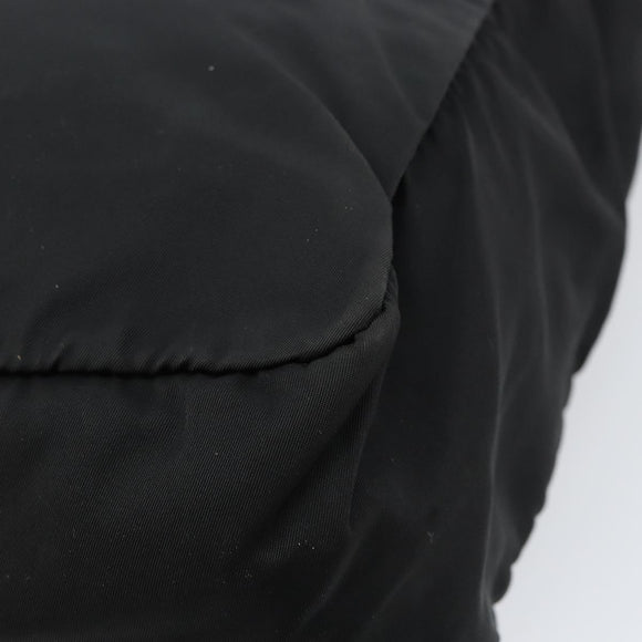 PRADA Tote Bag Nylon Black Silver Auth 158528