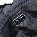 PRADA Tote Bag Nylon Black Silver Auth 158528-10
