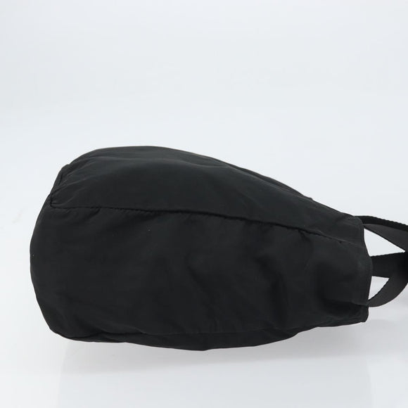 PRADA Tote Bag Nylon Black Silver Auth 158528