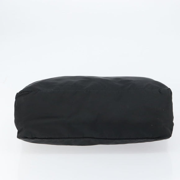 PRADA Tote Bag Nylon Black Silver Auth 158528