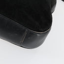 GUCCI Bamboo Hand Bag Suede 2way Black Gold 001 2404 1638 Auth 158529-16