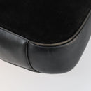 GUCCI Bamboo Hand Bag Suede 2way Black Gold 001 2404 1638 Auth 158529-18