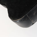 GUCCI Bamboo Hand Bag Suede 2way Black Gold 001 2404 1638 Auth 158529-9