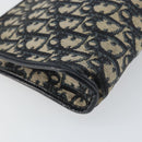 Christian Dior Trotter Canvas Clutch Bag Navy Gold Auth 158531-16