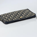 Christian Dior Trotter Canvas Clutch Bag Navy Gold Auth 158531-5