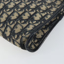 Christian Dior Trotter Canvas Clutch Bag Navy Gold Auth 158531-7