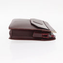 CARTIER Clutch Bag Leather 2 Set Black Bordeaux Auth 158537-13