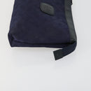 CELINE Macadam Canvas C Sulky Clutch Bag PVC 4 Set Brown Navy Auth 158543-10