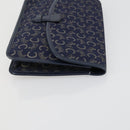 CELINE Macadam Canvas C Sulky Clutch Bag PVC 4 Set Brown Navy Auth 158543-22