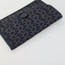 CELINE Macadam Canvas C Sulky Clutch Bag PVC 4 Set Brown Navy Auth 158543-23