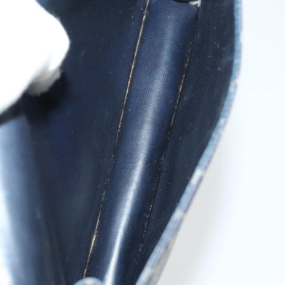 CELINE Macadam Canvas C Sulky Clutch Bag PVC 4 Set Brown Navy Auth 158543