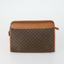 CELINE Macadam Canvas C Sulky Clutch Bag PVC 4 Set Brown Navy Auth 158543-3