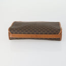 CELINE Macadam Canvas C Sulky Clutch Bag PVC 4 Set Brown Navy Auth 158543-6