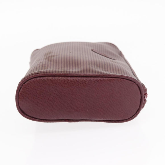SAINT LAURENT Fendi Zucchino Canvas Clutch Bag 2 Set Beige Bordeaux Auth 158546