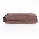SAINT LAURENT Fendi Zucchino Canvas Clutch Bag 2 Set Beige Bordeaux Auth 158546-14
