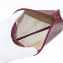 SAINT LAURENT Fendi Zucchino Canvas Clutch Bag 2 Set Beige Bordeaux Auth 158546-16