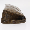 SAINT LAURENT Fendi Zucchino Canvas Clutch Bag 2 Set Beige Bordeaux Auth 158546-4
