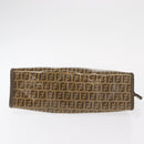 SAINT LAURENT Fendi Zucchino Canvas Clutch Bag 2 Set Beige Bordeaux Auth 158546-6