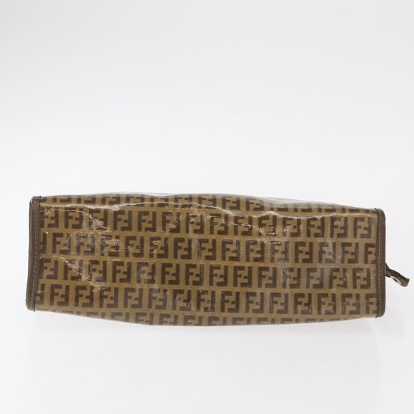 SAINT LAURENT Fendi Zucchino Canvas Clutch Bag 2 Set Beige Bordeaux Auth 158546