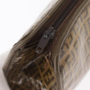 SAINT LAURENT Fendi Zucchino Canvas Clutch Bag 2 Set Beige Bordeaux Auth 158546-8