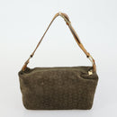 CELINE C Macadam Canvas Bag PVC Suede Leather 3 Set Brown Pink Auth 158549-17