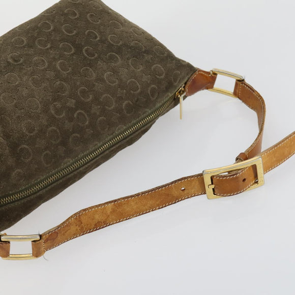 CELINE C Macadam Canvas Bag PVC Suede Leather 3 Set Brown Pink Auth 158549