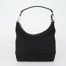 GUCCI Shoulder Bag Canvas Leather 4 Set Black Silver Red Auth 158552-10