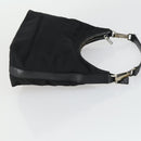 GUCCI Shoulder Bag Canvas Leather 4 Set Black Silver Red Auth 158552-12