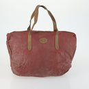 GUCCI Shoulder Bag Canvas Leather 4 Set Black Silver Red Auth 158552-2