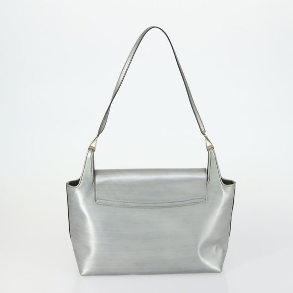 GUCCI Shoulder Bag Canvas Leather 4 Set Black Silver Red Auth 158552