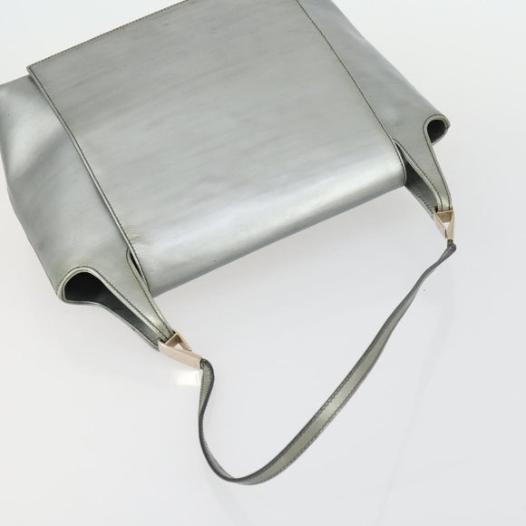 GUCCI Shoulder Bag Canvas Leather 4 Set Black Silver Red Auth 158552