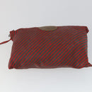 GUCCI Shoulder Bag Canvas Leather 4 Set Black Silver Red Auth 158552-8