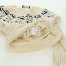 CHANEL Coco Chanel Knit Sweater Cashmere Beige CC Auth 158554SAM-13