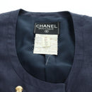CHANEL jacket Skirt Setup Linen Navy CC Auth 158556M-11