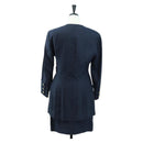 CHANEL jacket Skirt Setup Linen Navy CC Auth 158556M-2