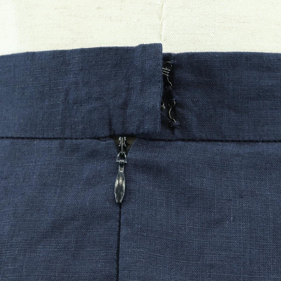 CHANEL jacket Skirt Setup Linen Navy CC Auth 158556M