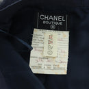 CHANEL jacket Skirt Setup Linen Navy CC Auth 158556M-24