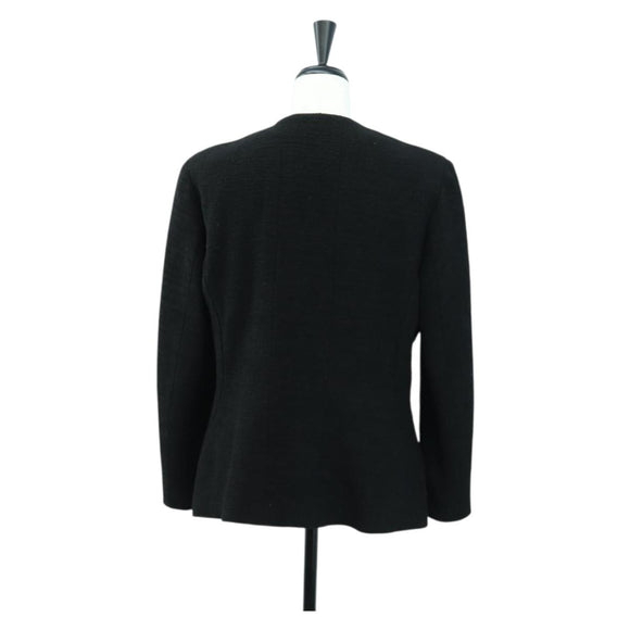 CHANEL Jacket Cotton Black CC Auth 158557M