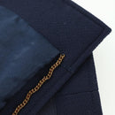 CHANEL Jacket Wool Vintage Navy CC Auth 158558M-11