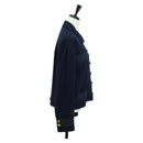 CHANEL Jacket Wool Vintage Navy CC Auth 158558M-4