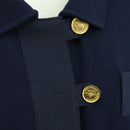 CHANEL Jacket Wool Vintage Navy CC Auth 158558M-6