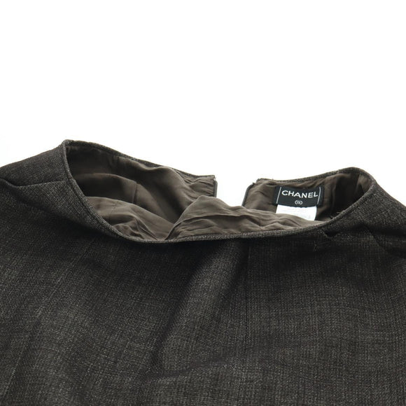 CHANEL jacket Skirt Setup Wool Brown CC Auth 158559M