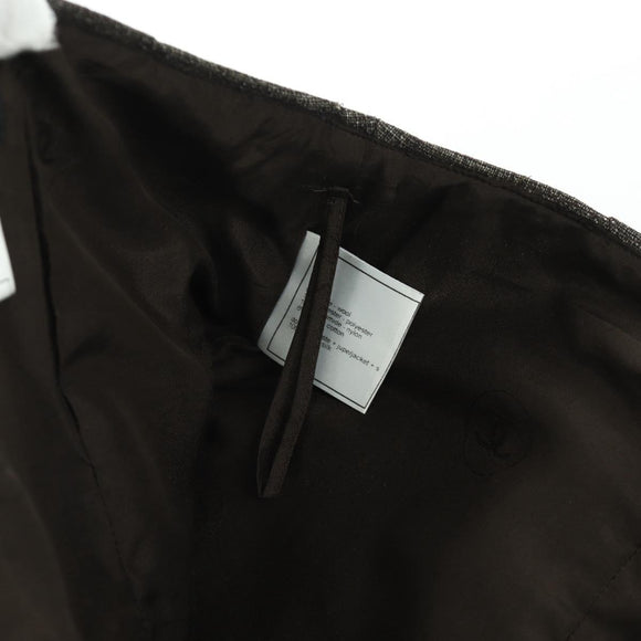 CHANEL jacket Skirt Setup Wool Brown CC Auth 158559M