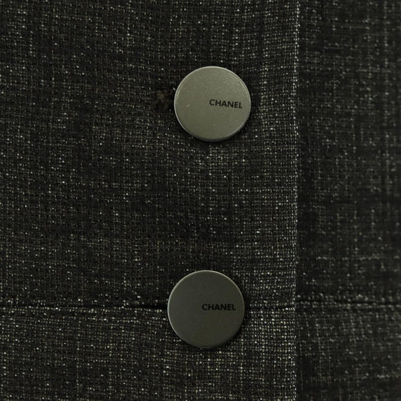 CHANEL jacket Skirt Setup Wool Brown CC Auth 158559M